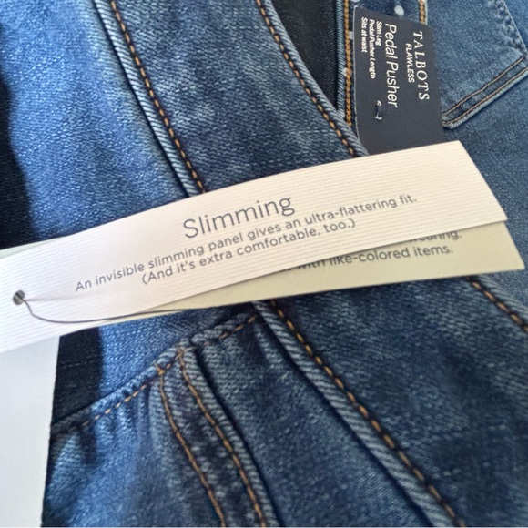 Talbots Blue Denim Capris with Contrast Stitching - Picture 6 of 6